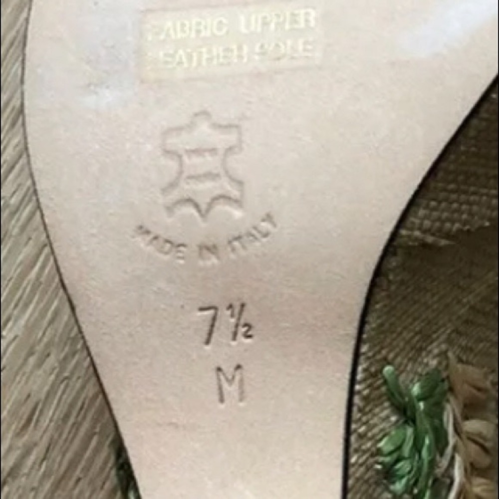 STRAW Bohemian Embroidered wedges sz7.5 Made Italy Isabella Fiore NEW PriceFirm - Picture 5 of 12